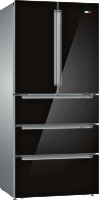 Series 6 French Door Bottom Mount Refrigerator, Glass door 183 x 81.1 cm Black KFN86AA76J KFN86AA76J-1