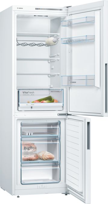 Serie | 4 Szabadonálló, alulfagyasztós hűtő-fagyasztó kombináció 186 x 60 cm Fehér KGV36UW30 KGV36UW30-3