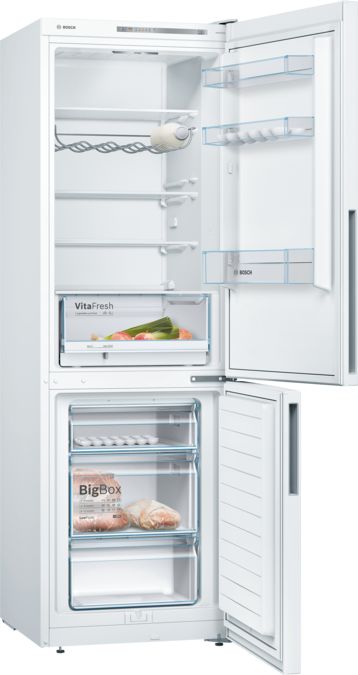 Serie | 4 Szabadonálló, alulfagyasztós hűtő-fagyasztó kombináció 186 x 60 cm Fehér KGV36VW32 KGV36VW32-2
