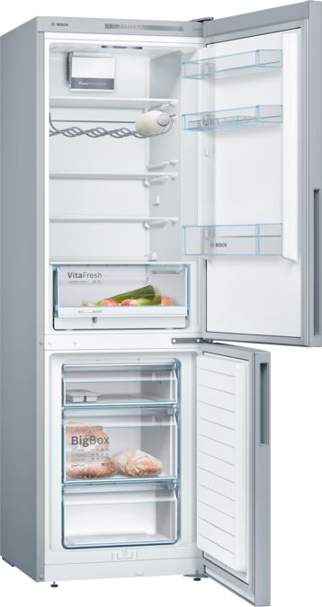 Series 4 free-standing fridge-freezer with freezer at bottom 186 x 60 cm Stainless steel look KGV36VL32S KGV36VL32S-3