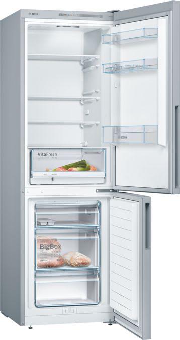 Series 4 free-standing fridge-freezer with freezer at bottom 186 x 60 cm Stainless steel look KGV36UL30 KGV36UL30-2