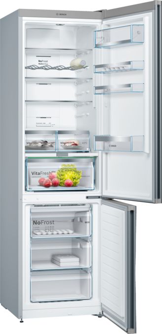 Serie | 6 free-standing fridge-freezer with freezer at bottom, glass door 203 x 60 cm Zwart KGN39LB35 KGN39LB35-2