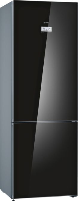 Serie | 8 Frigorífico combinado de libre instalación,  Acabado en cristal 203 x 70 cm Negro KGF49SB40 KGF49SB40-1