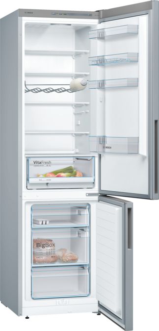 Serie | 4 Free-standing fridge-freezer with freezer at bottom 201 x 60 cm Inox-look KGV39VL31G KGV39VL31G-3