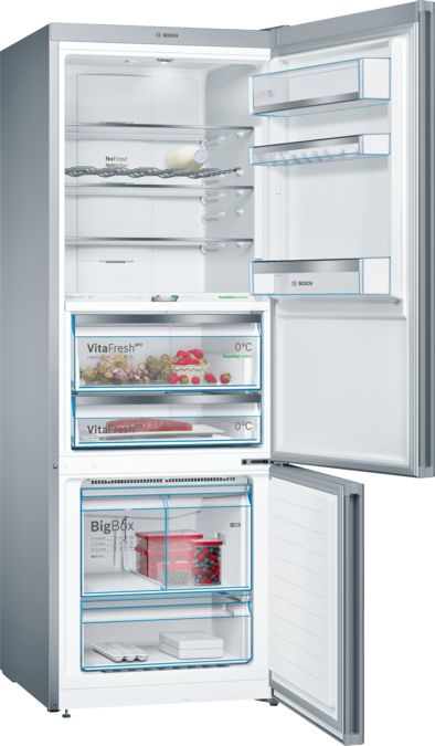 Serie | 8 free-standing fridge-freezer with freezer at bottom, glass door 193 x 70 cm Zwart KGF56SB40 KGF56SB40-2