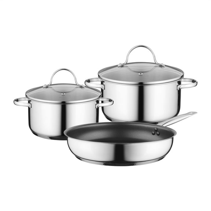 Set of 2 pots and 1 pan Ideal for Bosch induction hobs 17004033 17004033-1