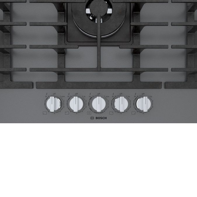 Benchmark® Gas Cooktop 36'' Tempered glass, Dark silver NGMP677UC NGMP677UC-12