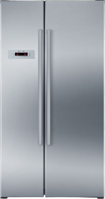 Serie | 4 American-style fridge freezer Softline-Design Stainless steel look door and chrome inox metallic side panels. KAN62V41GB KAN62V41GB-1