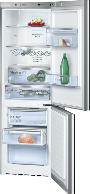 Series 8 Free-standing fridge-freezer with freezer at bottom, glass door 185 x 60 cm Black KGN36SB31 KGN36SB31-2