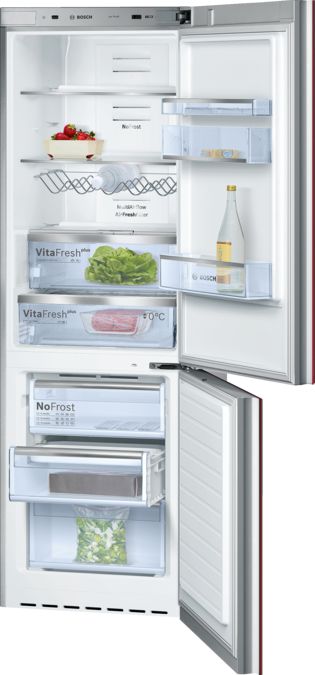 Series 8 Free-standing fridge-freezer with freezer at bottom, glass door 185 x 60 cm Red KGN36SR31 KGN36SR31-2