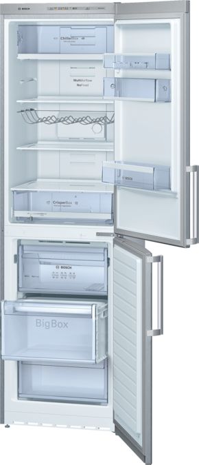 Free-standing fridge-freezer with freezer at bottom 201 x 60 cm Inox-look KGN39VL30G KGN39VL30G-1