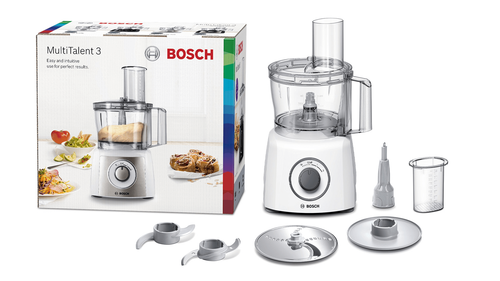Bosch MCM3100 W Kompakt-Küchenmaschine 800 Watt Gehäusefarbe weiß/grau MCM3100W 