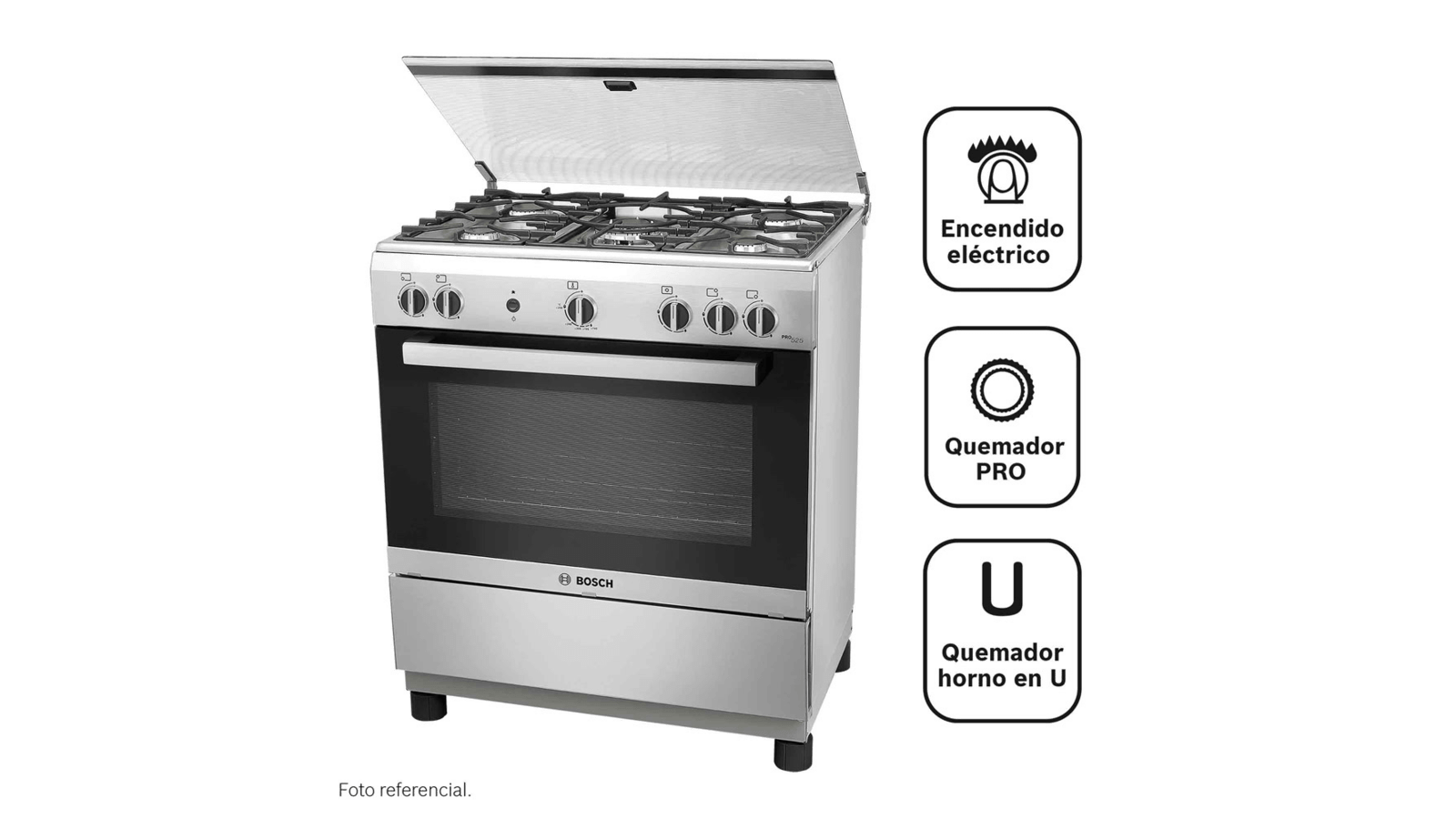 Ripley - COCINA BOSCH PRO 425 INOX HSG14I21SE