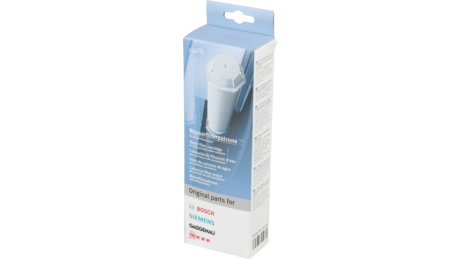 Claris Water Filter Cartridge for Bosch/Siemens Coffee Machines  CLARIS-461732 - The Home Depot