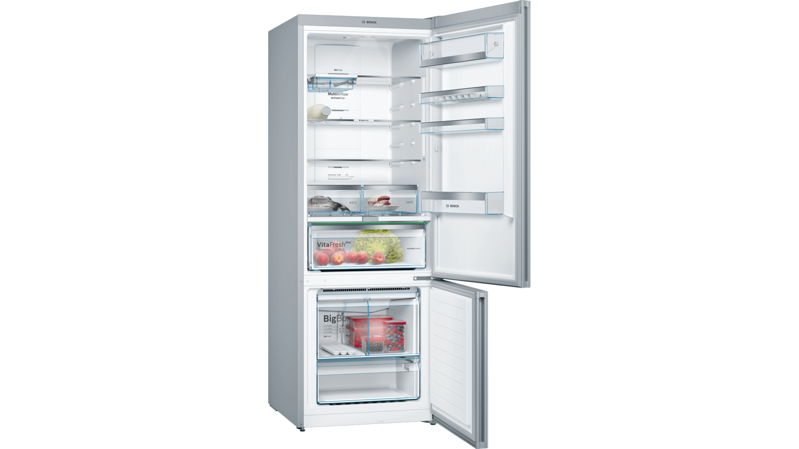 BOSCH KGN56LW30U - free-standing fridge-freezer freezer bottom, glass door
