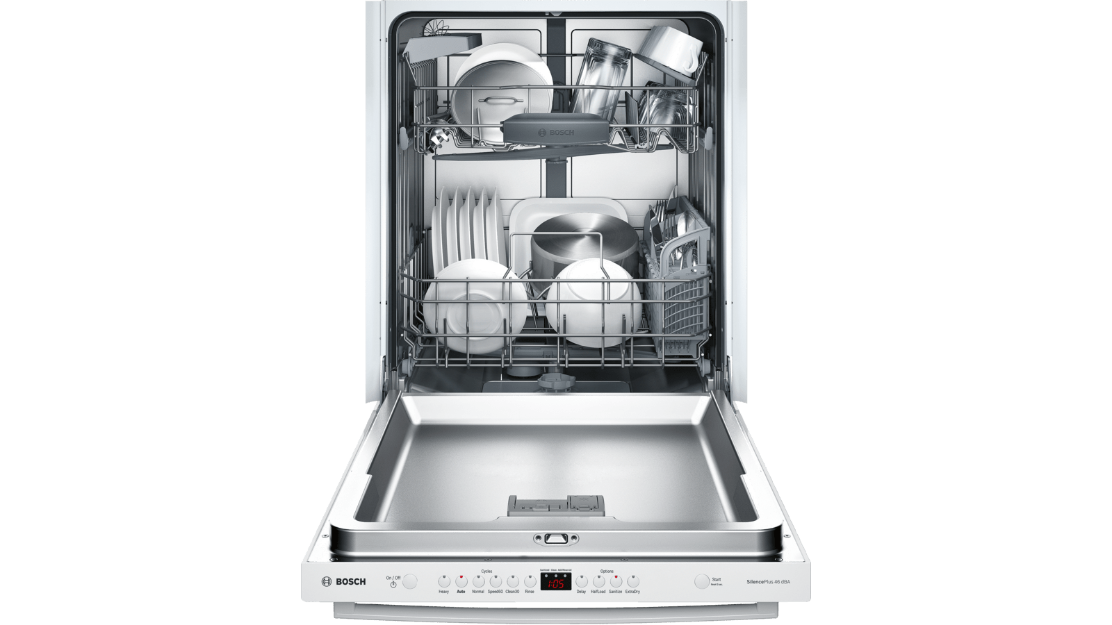 bosch dishwasher stuck on half load