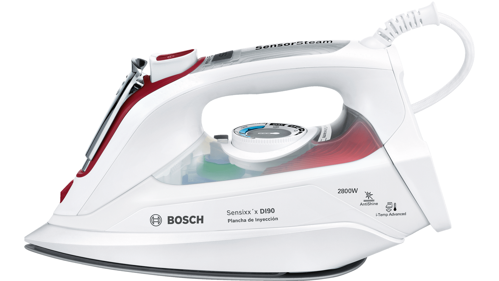 Bosch TDI902839W Sensixx DI90 Plancha de inyección, 2800 W, 0.4 litros,  cerámica, color blanco