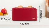 Long slot toaster CompactClass Red TAT3A004 TAT3A004-2