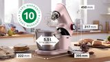 Series 8 Kitchen machine OptiMUM 1600 W Pink, Silver MUM9A66N00 MUM9A66N00-11