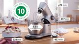 Serie 8 Robot kuchenny z wbudowaną wagą OptiMUM 1600 W Srebrny, Srebrny MUM9BX5S22 MUM9BX5S22-16