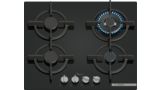 Serie 6 Placa de gas 60 cm Vidrio templado, Negro PPH6A6I10 PPH6A6I10-1