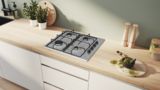 Serie 2 Placa de gas 60 cm Acero inoxidable PBP6B5K80 PBP6B5K80-4
