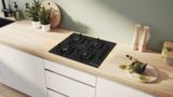 Serie 2 Placa de gas 60 cm Vidrio templado, Negro POP6B6K30 POP6B6K30-4