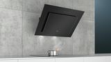 iQ500 Væghængt emhætte 90 cm klart glas med sort tryk, Sort LC98KLV60 LC98KLV60-7