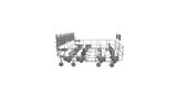 Crockery basket silver, set with upper rack, lower rack and cutlery basket 00712900 00712900-6