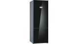 Serie | 8 free-standing fridge-freezer with freezer at bottom, glass door 193 x 70 cm Zwart KGF56SB40 KGF56SB40-1