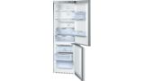 Free-standing fridge-freezer with freezer at bottom, glass door 185 x 60 cm Stainless steel KGN36S71 KGN36S71-2