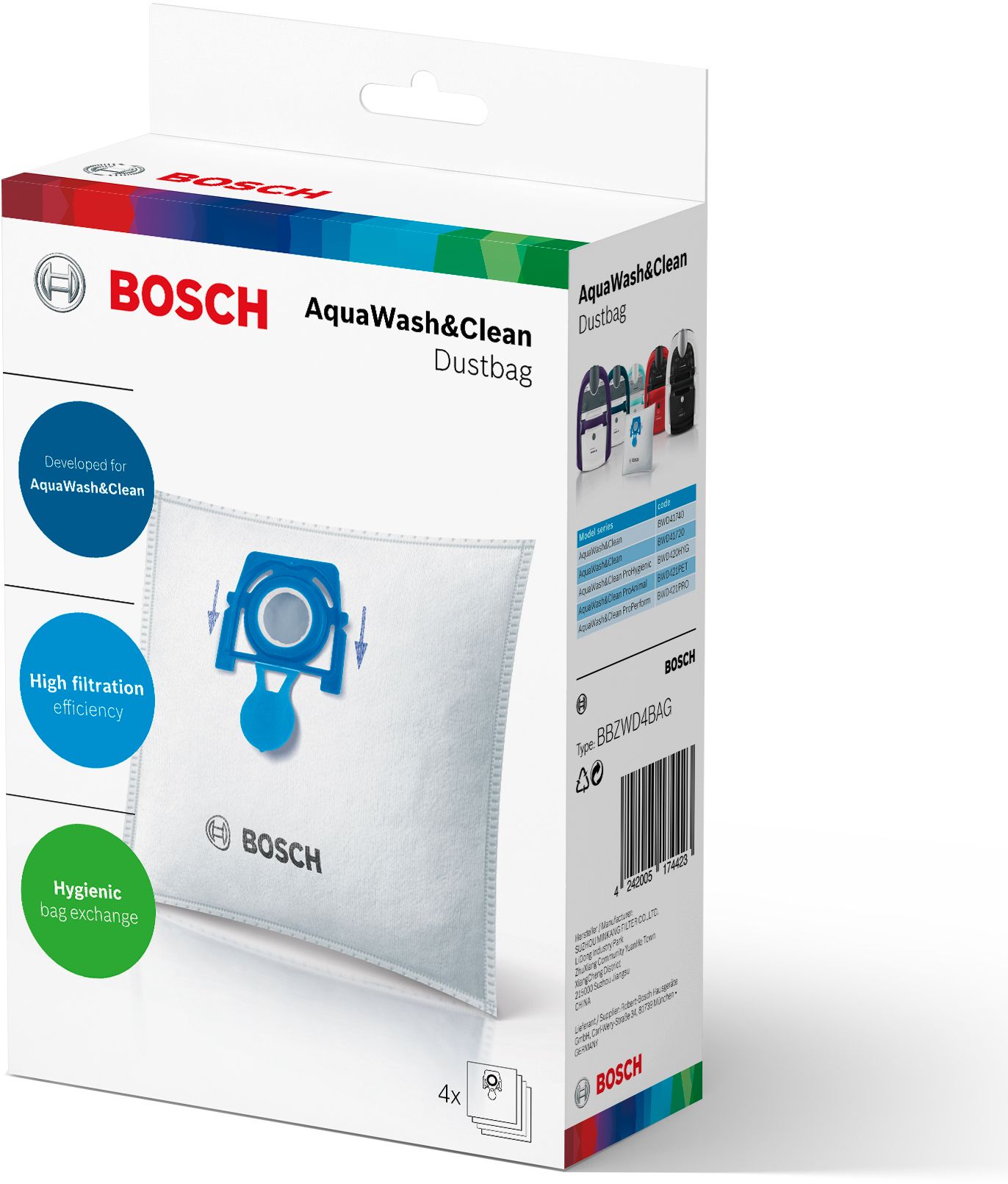 Saci de praf pentru aspirator Bosch BBZWD4BAG AquaWash&Clean