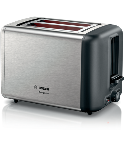 White Stainless Steel 970 W Bosch TAT3P421GB DesignLine Toaster 