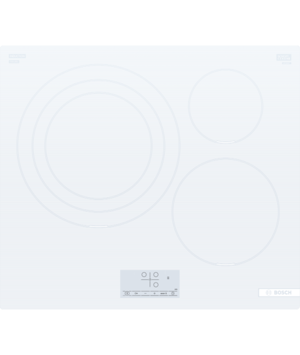 Placa de Inducción Bosch PID612BB1E Blanca, 60cm, 3 Zonas de Cocción, Función Sprint, Control TouchSelect