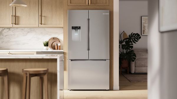Bosch 100 series refrigerator closed in kitchen