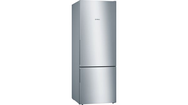 Serie 4 Szabadonálló, alulfagyasztós hűtő-fagyasztó kombináció 191 x 70 cm Szálcsiszolt acél színű KGV58VLEAS KGV58VLEAS-1