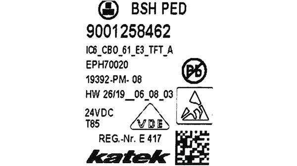 Operating module programmed A test stamp is required to calibrate the touch sensor key. 11017445 11017445-2