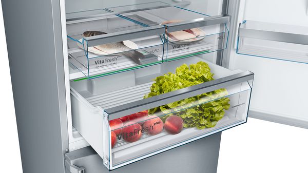 Serie | 6 free-standing fridge-freezer with freezer at bottom 186 x 75 cm Stainless steel (with anti-fingerprint) KGN76AI30U KGN76AI30U-2