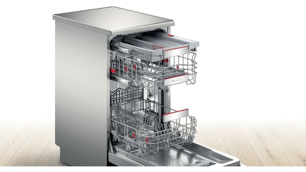 Seria 6 Mașina de spălat vase independentă 45 cm Silver Inox anti amprenta SPS6ZMI35E SPS6ZMI35E-2