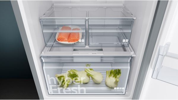 iQ300 Køle-/fryseskab 203 x 70 cm Fingeraftryk afvisende børstet stål , Total noFrost KG49NXIEP KG49NXIEP-6