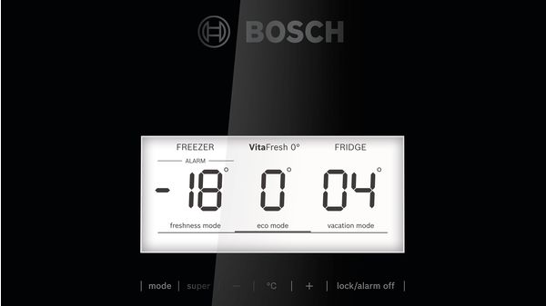 Serie | 8 free-standing fridge-freezer with freezer at bottom, glass door 193 x 70 cm Zwart KGF56SB40 KGF56SB40-3