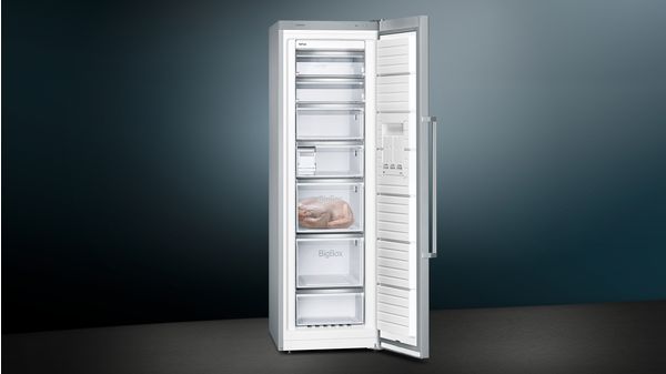iQ500 Frysskåp 186 x 60 cm Borstat stål med antiFingerprint GS36NBIFV GS36NBIFV-2