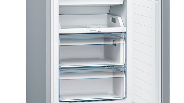 Serie 2 Szabadonálló, alulfagyasztós hűtő-fagyasztó kombináció 186 x 60 cm Szálcsiszolt acél színű KGN36NLEA KGN36NLEA-6