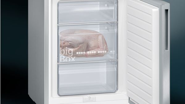iQ300 Kombinerad kyl/frys 186 x 60 cm Borstat stål med antiFingerprint KG36VVIEA KG36VVIEA-6