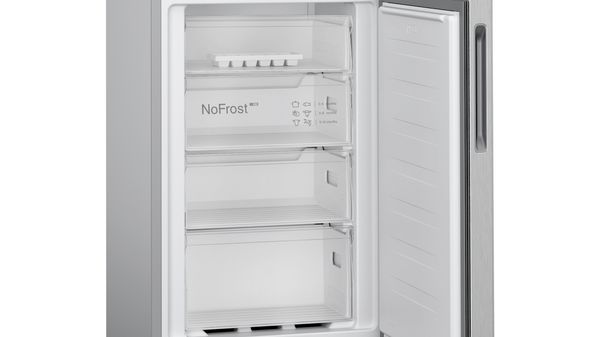 Series 2 Free-standing fridge-freezer with freezer at bottom 182.4 x 55 cm Stainless steel look KGN27NLFAG KGN27NLFAG-4