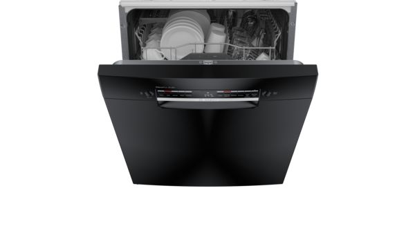 Lave-vaisselle encastré Bosch Série 300 de 24 po à commandes frontales et  panier supérieur RackMatic, noir SGE53B56UC