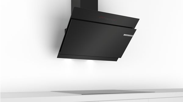 Series 6 wall-mounted cooker hood 90 cm clear glass black printed DWK98JQ66 DWK98JQ66-4