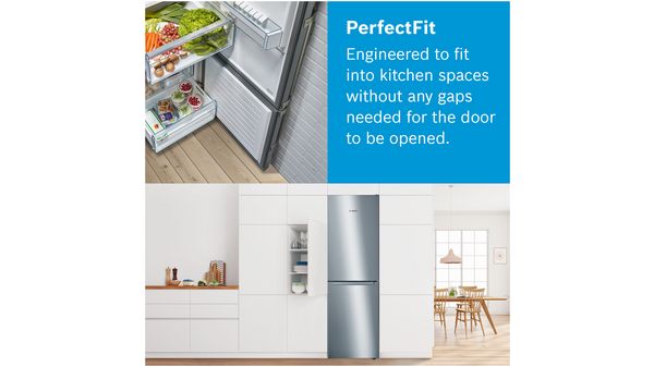 Series 2 Free-standing fridge-freezer with freezer at bottom 186 x 60 cm Stainless steel look KGN34NLEAG KGN34NLEAG-16