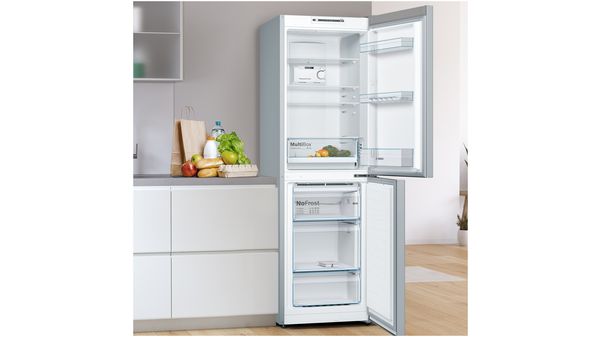 Series 2 Free-standing fridge-freezer with freezer at bottom 186 x 60 cm Stainless steel look KGN34NLEAG KGN34NLEAG-11