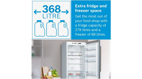 Series 4 Free-standing fridge-freezer with freezer at bottom 203 x 60 cm Inox-look KGN39VLEBG KGN39VLEBG-11